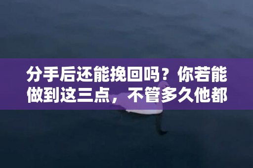 分手后还能挽回吗？你若能做到这三点，不管多久他都会主动求着挽回你！