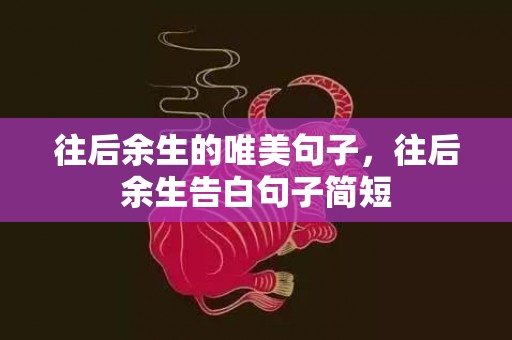 往后余生的唯美句子，往后余生告白句子简短