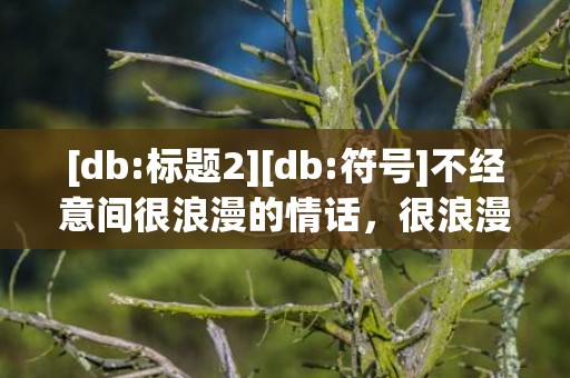 [db:标题2][db:符号]不经意间很浪漫的情话，很浪漫的英语情话句子