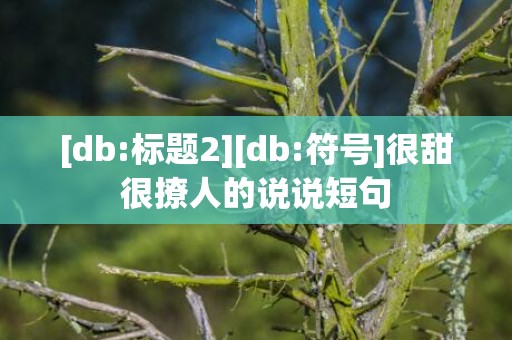 [db:标题2][db:符号]很甜很撩人的说说短句