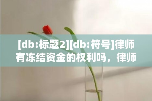 [db:标题2][db:符号]律师有冻结资金的权利吗，律师有冻结资金的权利吗