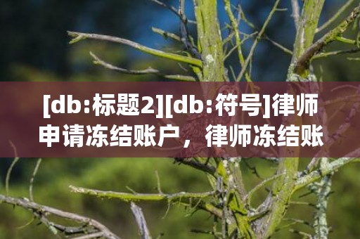 [db:标题2][db:符号]律师申请冻结账户，律师冻结账户要交保险吗