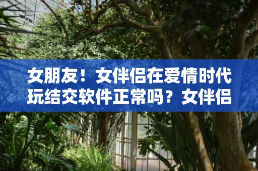 女朋友！女伴侣在爱情时代玩结交软件正常吗？女伴侣玩社交软件应当分别吗