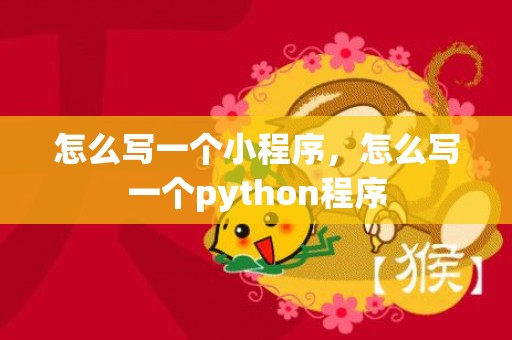 怎么写一个小程序，怎么写一个python程序