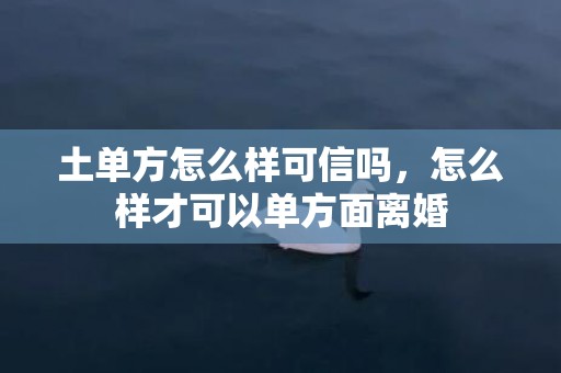 土单方怎么样可信吗，怎么样才可以单方面离婚