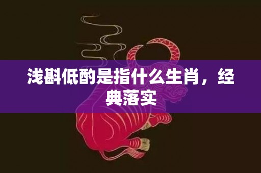 浅斟低酌是指什么生肖，经典落实