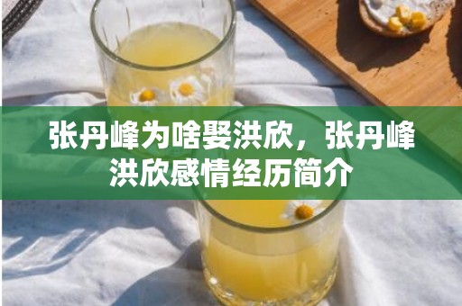 张丹峰为啥娶洪欣，张丹峰洪欣感情经历简介