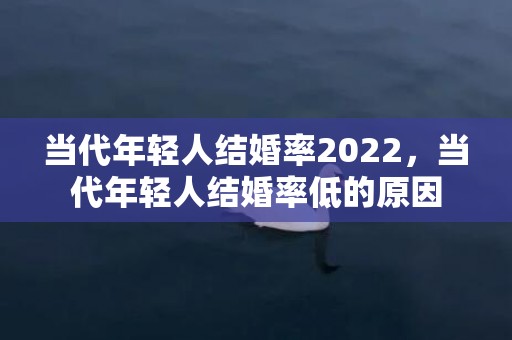 当代年轻人结婚率2022，当代年轻人结婚率低的原因