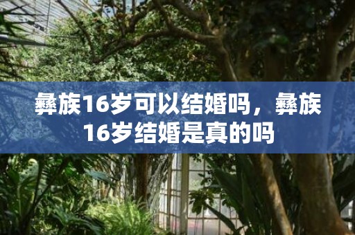 彝族16岁可以结婚吗，彝族16岁结婚是真的吗