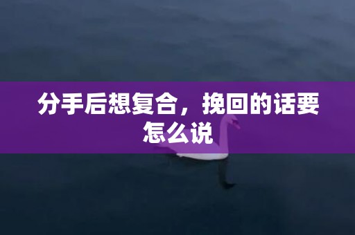 分手后想复合，挽回的话要怎么说