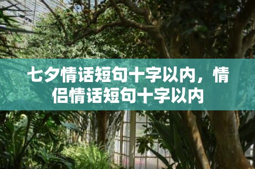 七夕情话短句十字以内，情侣情话短句十字以内