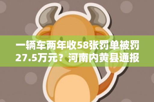 一辆车两年收58张罚单被罚27.5万元？河南内黄县通报调查情况