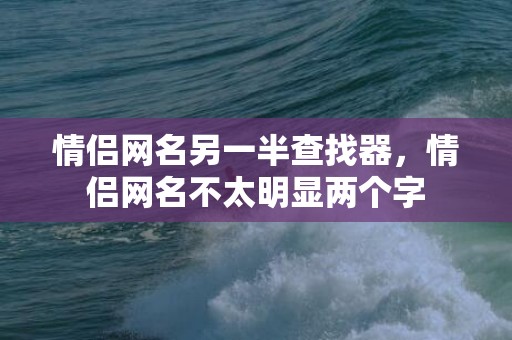 情侣网名另一半查找器，情侣网名不太明显两个字