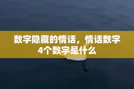 数字隐藏的情话，情话数字4个数字是什么