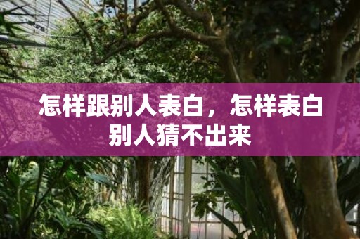 怎样跟别人表白，怎样表白别人猜不出来