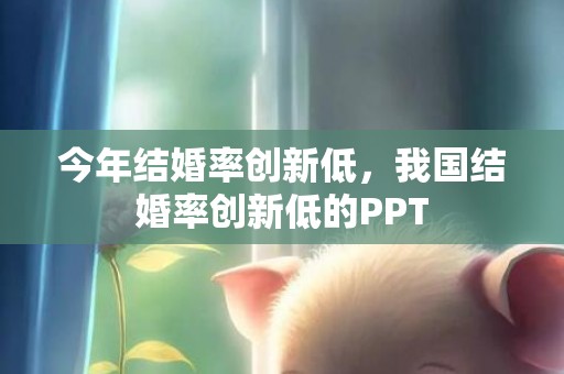 今年结婚率创新低，我国结婚率创新低的PPT