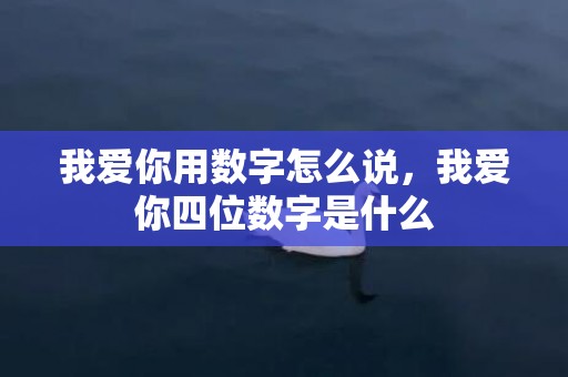 我爱你用数字怎么说，我爱你四位数字是什么