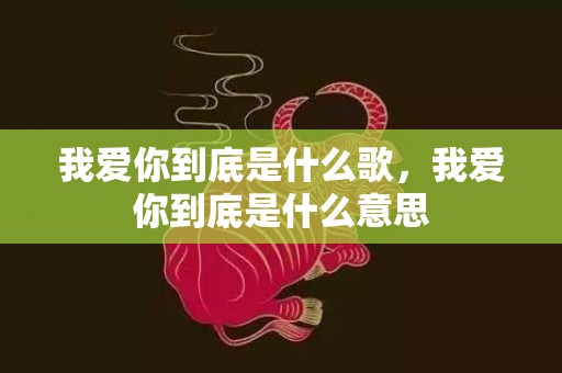 我爱你到底是什么歌，我爱你到底是什么意思