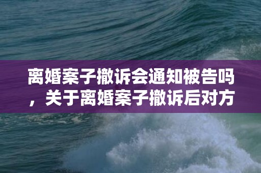 离婚案子撤诉会通知被告吗，关于离婚案子撤诉后对方又起诉的信息