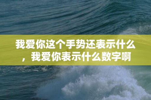 我爱你这个手势还表示什么，我爱你表示什么数字啊