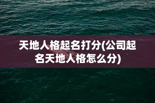 天地人格起名打分(公司起名天地人格怎么分)