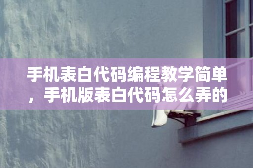 手机表白代码编程教学简单，手机版表白代码怎么弄的