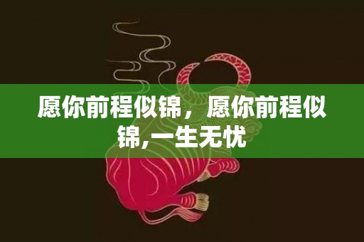 愿你前程似锦，愿你前程似锦,一生无忧