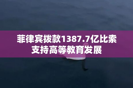 菲律宾拨款1387.7亿比索支持高等教育发展