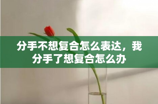 分手不想复合怎么表达，我分手了想复合怎么办