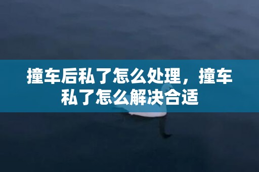 撞车后私了怎么处理，撞车私了怎么解决合适