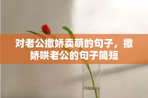 对老公撒娇卖萌的句子，撒娇哄老公的句子简短