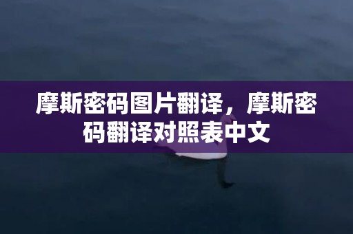 摩斯密码图片翻译，摩斯密码翻译对照表中文