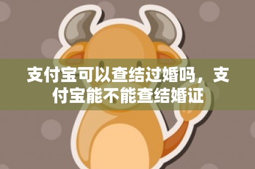 支付宝可以查结过婚吗，支付宝能不能查结婚证