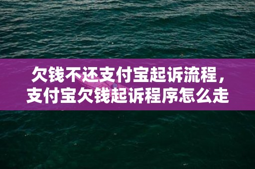 欠钱不还支付宝起诉流程，支付宝欠钱起诉程序怎么走