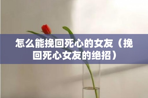 怎么能挽回死心的女友（挽回死心女友的绝招）