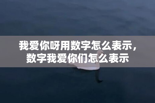 我爱你呀用数字怎么表示，数字我爱你们怎么表示