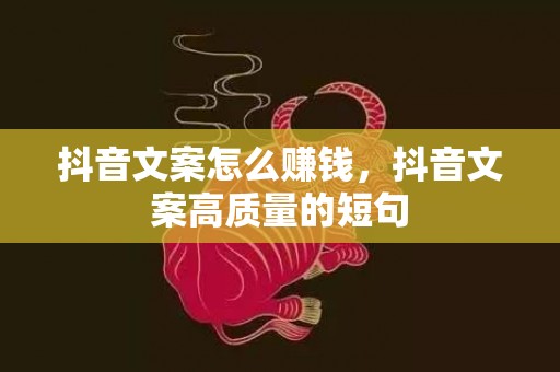 抖音文案怎么赚钱，抖音文案高质量的短句