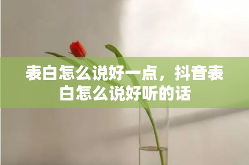 表白怎么说好一点，抖音表白怎么说好听的话