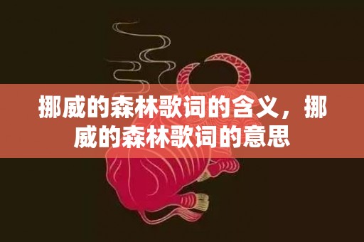 挪威的森林歌词的含义，挪威的森林歌词的意思