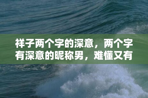 祥子两个字的深意，两个字有深意的昵称男，难懂又有深意的二字网名