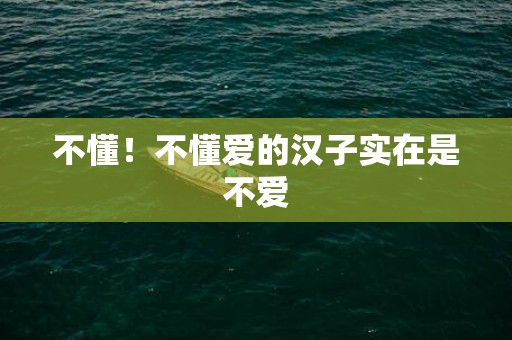 不懂！不懂爱的汉子实在是不爱