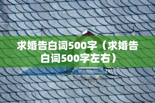 求婚告白词500字（求婚告白词500字左右）