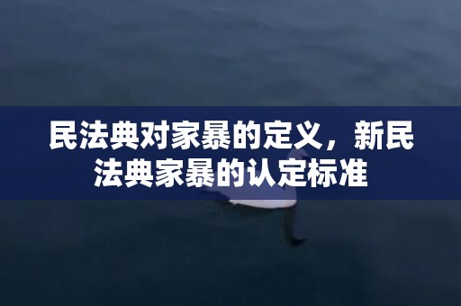 民法典对家暴的定义，新民法典家暴的认定标准