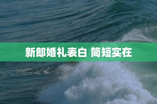 新郎婚礼表白 简短实在