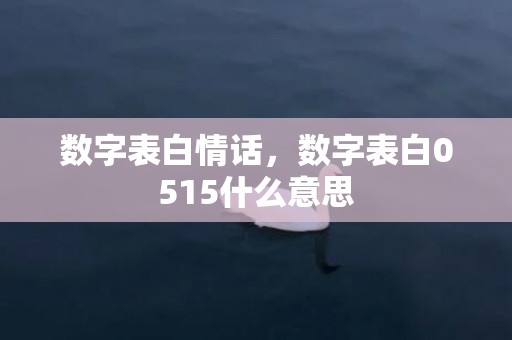 数字表白情话，数字表白0515什么意思