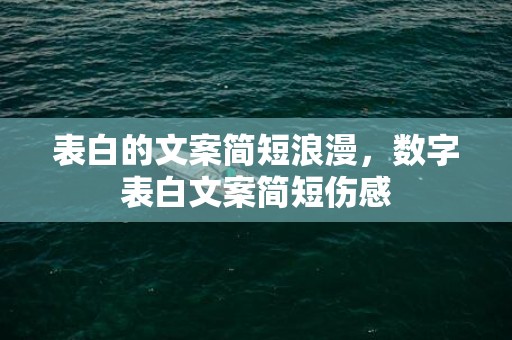 表白的文案简短浪漫，数字表白文案简短伤感