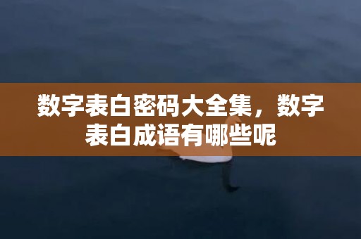 数字表白密码大全集，数字表白成语有哪些呢