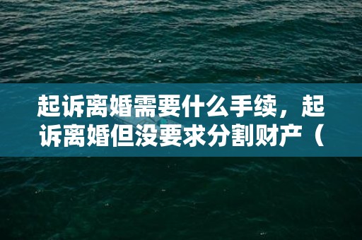 起诉离婚需要什么手续，起诉离婚但没要求分割财产（起诉离婚但没要求分割财产怎么办）