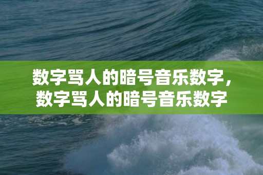 数字骂人的暗号音乐数字，数字骂人的暗号音乐数字