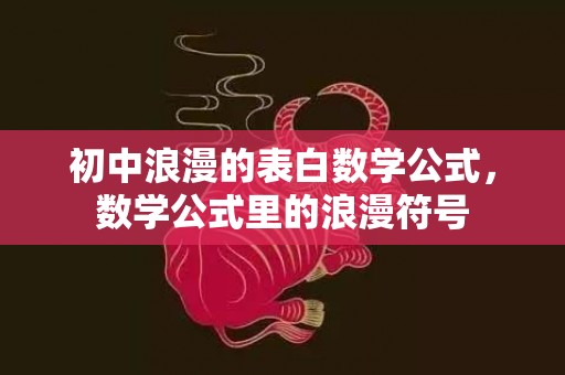 初中浪漫的表白数学公式，数学公式里的浪漫符号